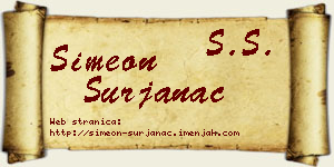 Simeon Šurjanac vizit kartica